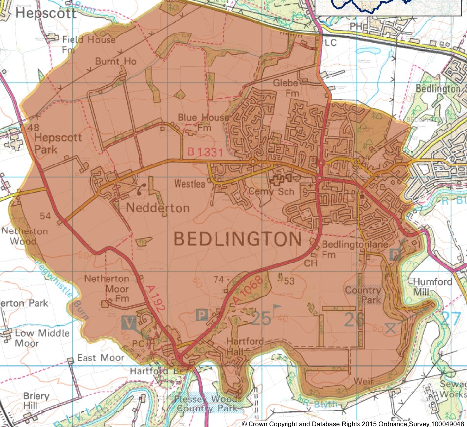 West Bedlington Map