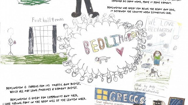 Pupils bus-shelter artwork, March 2026